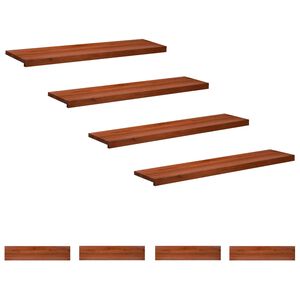 vidaXL Alfombras para escalones 8 uds. 120 x 30 x 2 cm Marr&oacute;n