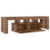 vidaXL Mueble TV luces LED madera ingeniería envejecida 140x36,5x40 cm