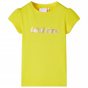 vidaXL Camiseta infantil de manga casquillo amarillo chill&oacute;n 140
