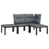 vidaXL Set de muebles de jardín 4 piezas ratán sintético negro y gris