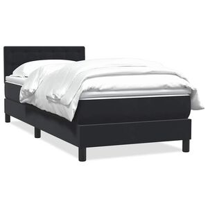 vidaXL Cama box spring con colch&oacute;n cuero sint&eacute;tico negro 90x210 cm
