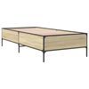 vidaXL Estructura cama madera ingenier&iacute;a metal roble Sonoma 100x200 cm