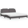vidaXL Cama con colch&oacute;n Zadar cuero sint&eacute;tico gris 180x200 cm