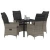 vidaXL Conjunto de Comedor de Jard&iacute;n 5 pcs Gris rat&aacute;n sint&eacute;tico