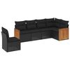 vidaXL Set de sof&aacute;s de jard&iacute;n 6 piezas y cojines rat&aacute;n sint&eacute;tico negro