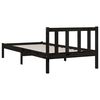 vidaXL Estructura de cama sin colch&oacute;n madera maciza negro 100x200 cm
