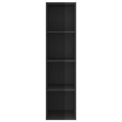 vidaXL Mueble TV pared contrachapada negro brillo 37x37x142,5 cm