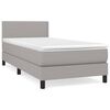 vidaXL Cama box spring con colch&oacute;n tela gris claro 80x200 cm