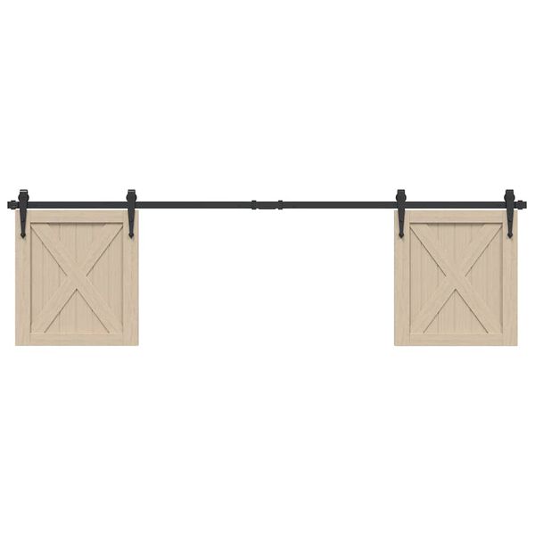 vidaXL Kit de puerta corredera de armario acero carbono 183 cm