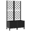 vidaXL Jardinera con enrejado y ruedas Negro 80 x 40 x 146 cm PP