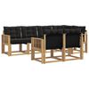 vidaXL Conjunto de sof&aacute;s de exterior con coj&iacute;n 7 pcs Blanco y Negro