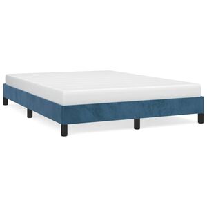 vidaXL Estructura de cama sin colch&oacute;n terciopelo azul oscuro 140x200cm