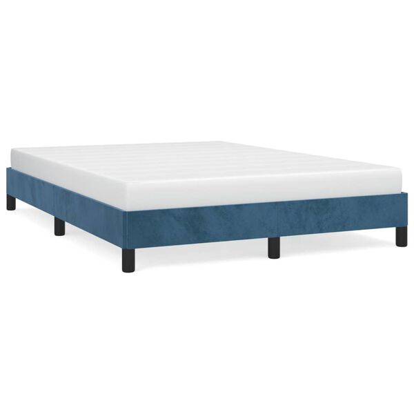 vidaXL Estructura de cama sin colch&oacute;n terciopelo azul oscuro 140x200cm