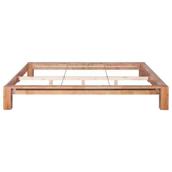 vidaXL Estructura de cama sin colch&oacute;n madera maciza roble 160x200 cm