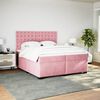 vidaXL Cama box spring con colch&oacute;n terciopelo rosa 200x200 cm