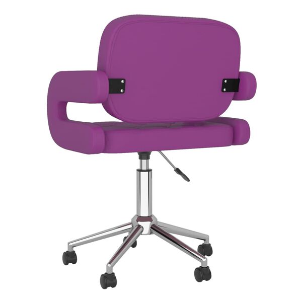 vidaXL Silla de oficina giratoria de cuero sint&eacute;tico morado