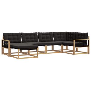 vidaXL Conjunto de sof&aacute;s de exterior 6 uds. Blanco y Negro