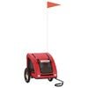 vidaXL Remolque de bicicleta mascotas hierro tela Oxford rojo