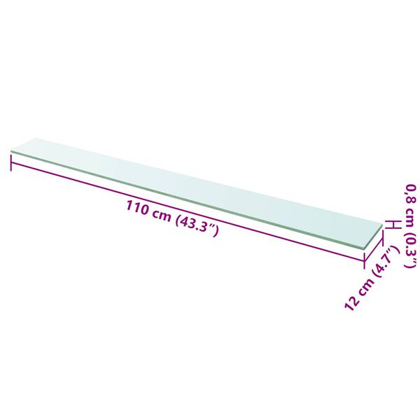 vidaXL Estantes 2 unidades panel de vidrio transparente 110x12 cm