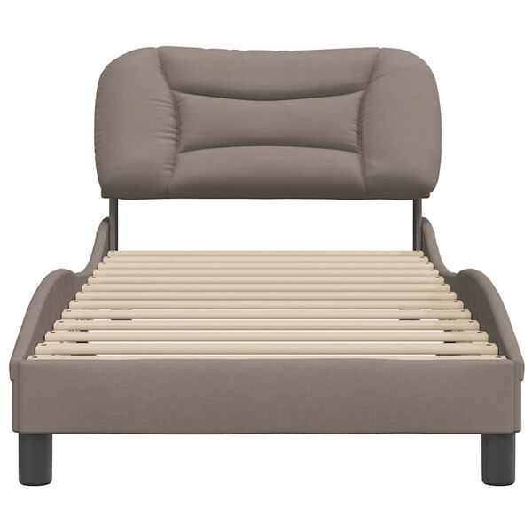 vidaXL Estructura de cama sin colch&oacute;n Hvar tela taupe 90x200 cm
