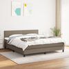 vidaXL Cama box spring con colch&oacute;n tela gris taupe 160x200 cm