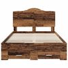 vidaXL Estructura de cama con cabecera Madera vieja 120 x 190 cm