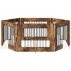 vidaXL Puerta de perro con soportes 6 pcs Roble Ahumado 80 x 60 cm