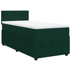 vidaXL Cama box spring con colch&oacute;n terciopelo verde oscuro 90x190 cm
