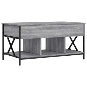 vidaXL Mesa de centro madera ingenier&iacute;a metal gris Sonoma 100x55x50 cm