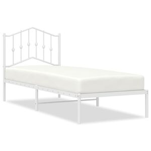 vidaXL Estructura cama sin colch&oacute;n con cabecero metal blanco 80x200 cm