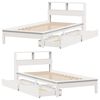 vidaXL Cama con estanter&iacute;a sin colch&oacute;n madera maciza blanco 90x200 cm