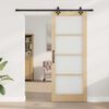 vidaXL Puerta Corredera ORKDAL Natural y negro 83 x 211 cm