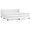 vidaXL Cama box spring con colch&oacute;n cuero sint&eacute;tico blanco 200x200 cm
