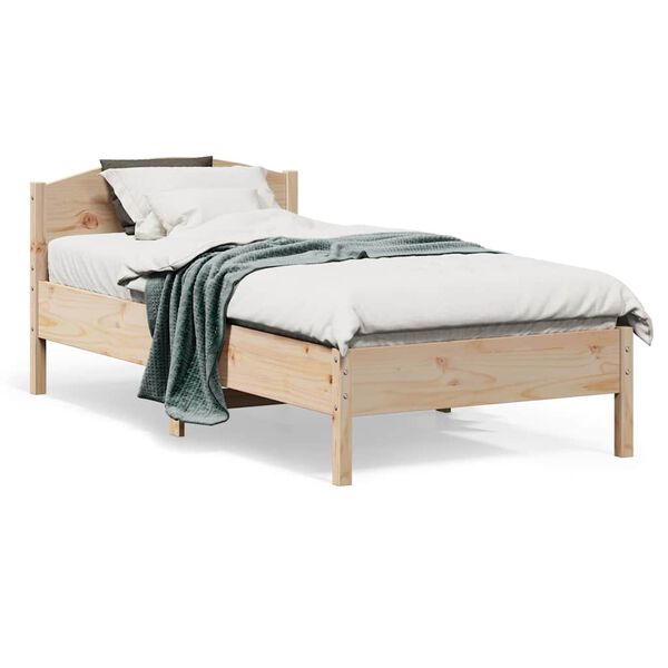 vidaXL Estructura de cama sin colch&oacute;n madera maciza pino 75x190 cm