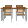 vidaXL Conjunto de Comedor de Jard&iacute;n 5 pcs Gris