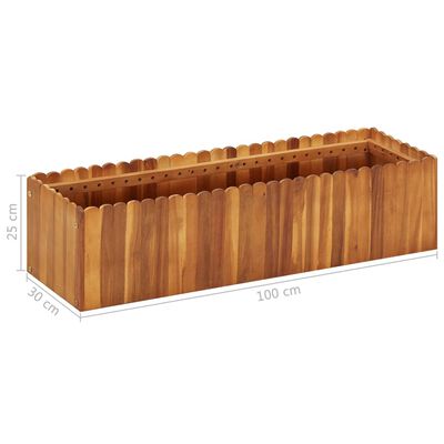 vidaXL Arriate de madera maciza de acacia 100x30x25 cm