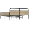 vidaXL Estructura de cama sin colch&oacute;n metal roble ahumado 183x213 cm