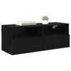 vidaXL Mueble de TV Montado en la Pared Roble Negro 80 x 30 x 30 cm