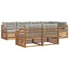 vidaXL Conjunto de sof&aacute;s de exterior 7 pcs Gris Natural y Claro