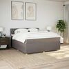 vidaXL Cama box spring con colch&oacute;n tela gris taupe 180x200 cm