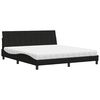 vidaXL Cama con colch&oacute;n Hanko de tela negro 180x200 cm