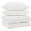 vidaXL Edred&oacute;n de Invierno con almohada 3 uds. Blanco Microfibra