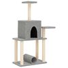 vidaXL Rascador para gatos con postes de sisal gris claro 122 cm