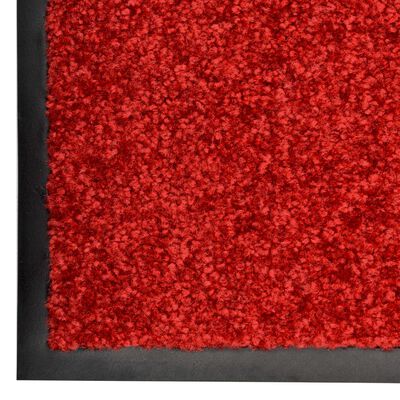vidaXL Felpudo lavable rojo 40x60 cm