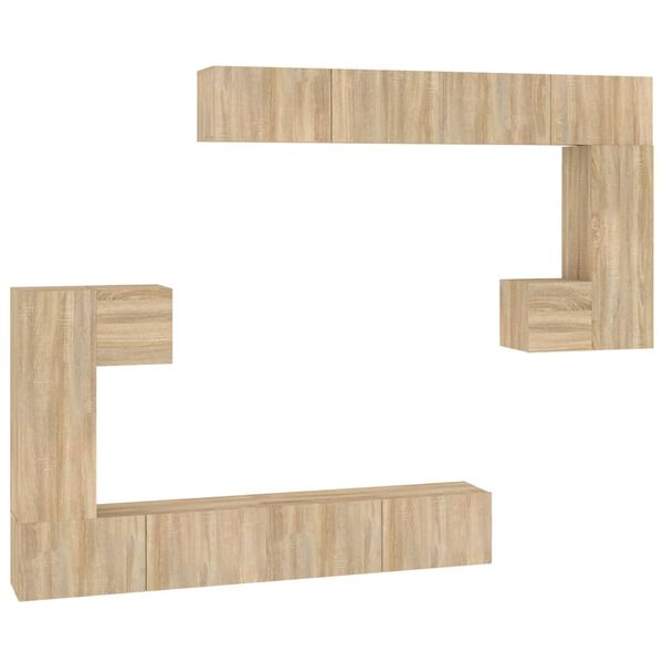 vidaXL Mueble de pared para TV madera contrachapada color roble sonoma