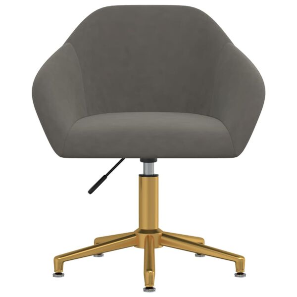vidaXL Silla de comedor giratoria de terciopelo gris oscuro