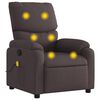 vidaXL Sill&oacute;n de masaje reclinable de tela marr&oacute;n oscuro