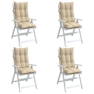vidaXL Cojines de silla con respaldo alto 4 uds tela Oxford beige