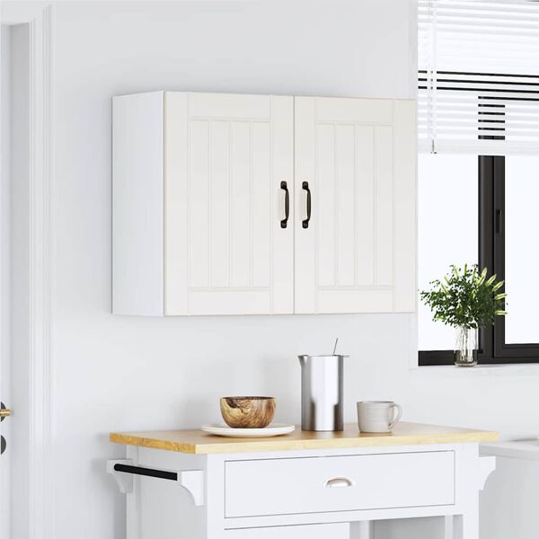 vidaXL Armario de pared de cocina Lucca madera ingenier&iacute;a blanca