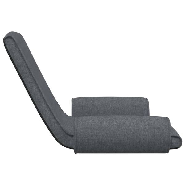 vidaXL Silla de suelo plegable de tela gris oscuro